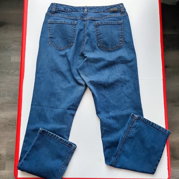 Jones New York Lexington jeans women's size 12 denim blue straight high rise - Picture 3 of 16